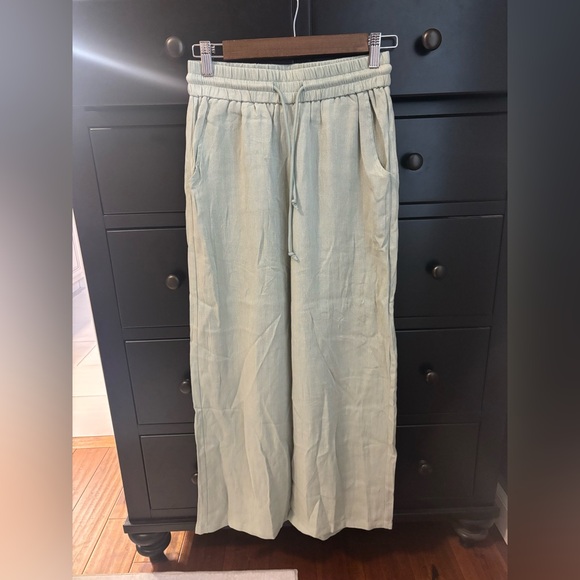 NWT HALARA High Waisted Wide Leg Casual Linen-Feel Pants - XS Petite - Picture 4 of 9